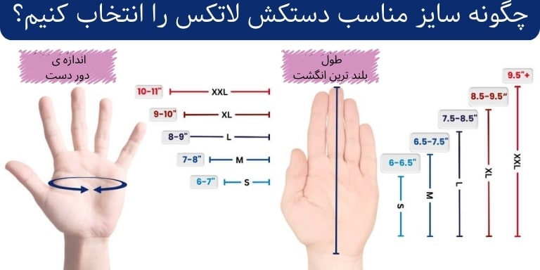 چگونه سایز مناسب دستکش لاتکس را انتخاب کنیم